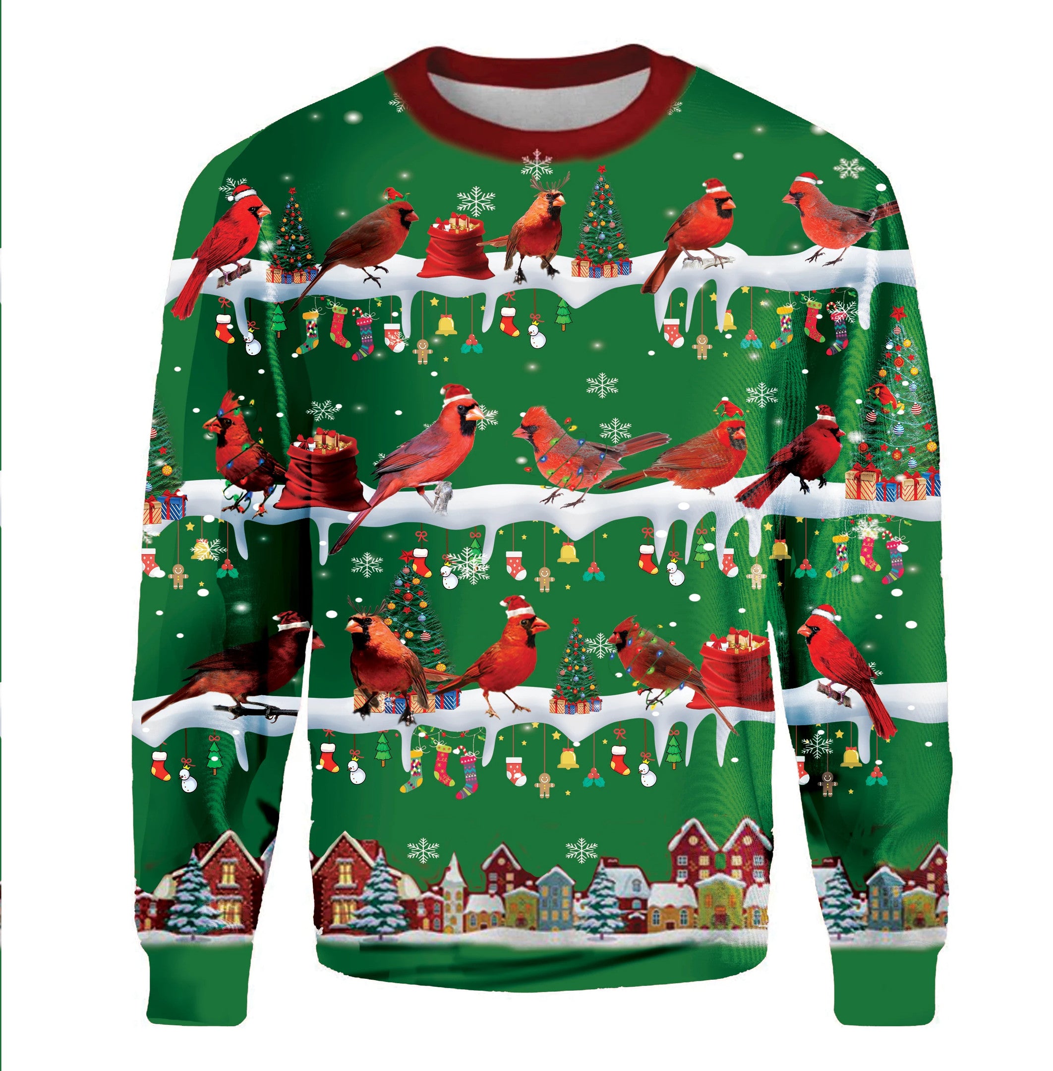Cardinal Christmas Sweater Ugly Christmas Sweatshirt Xmas Gift For Bird Lovers