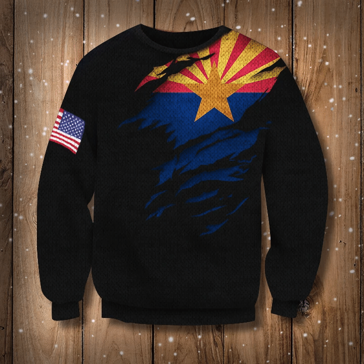 Arizona State Flag - American Flag Sweatshirt Arizona Flag Basic Sweater Winter Gift For Him