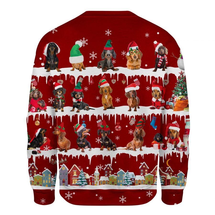 Dachshunds Red Ugly Sweatshirt Christmas Unique Snow Xmas Sweatshirt Designs, Gifts For Parents