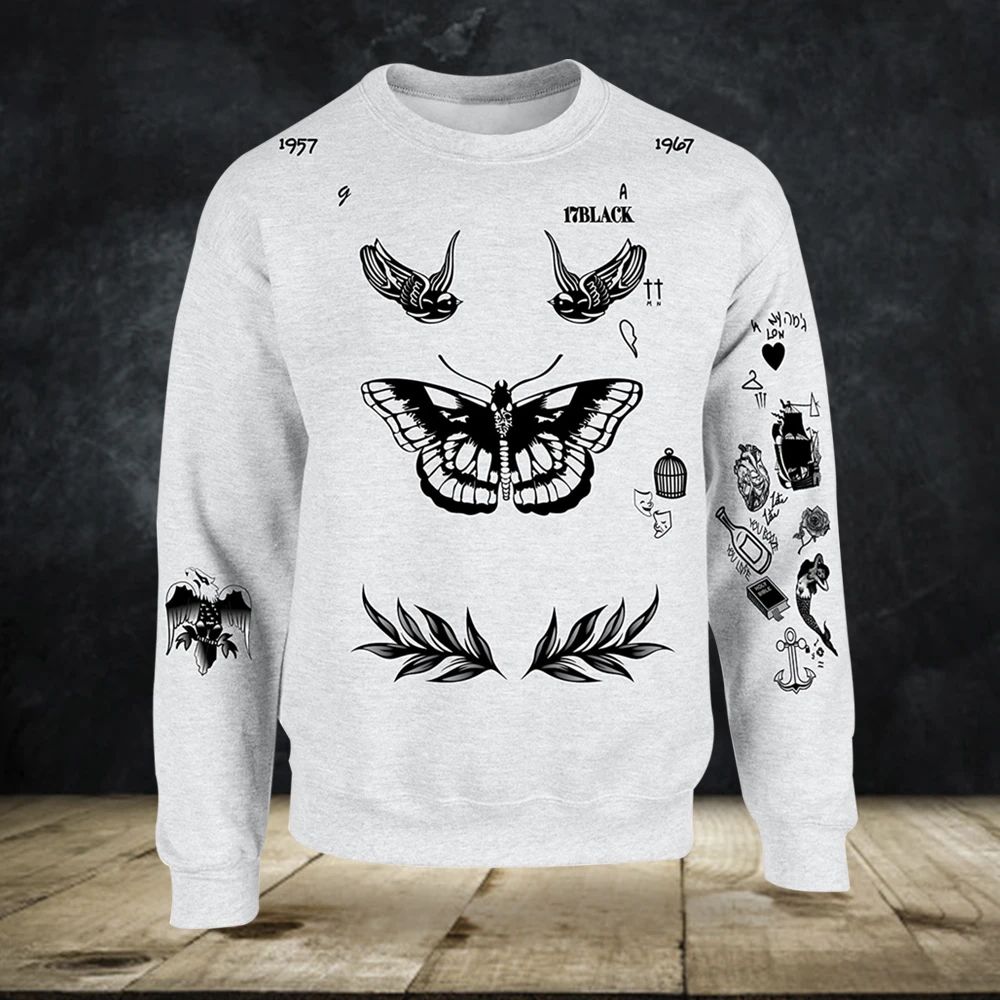 Harry Styles Tattoo Sweatshirt Harry Styles Inspired Tattoos Apparel Men Women Fan Gift
