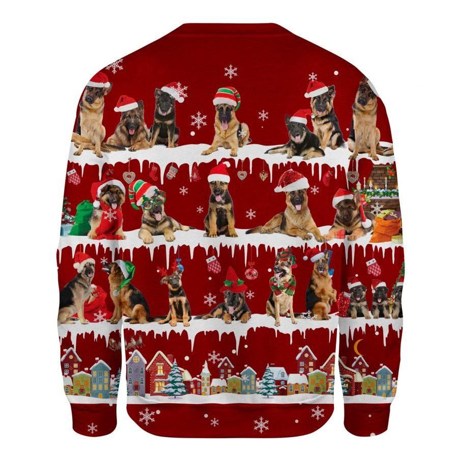 German Shepherd Snow Christmas Sweatshirt Adorable Dog Ugly Xmas Sweatshirt, Gifts For Roommate