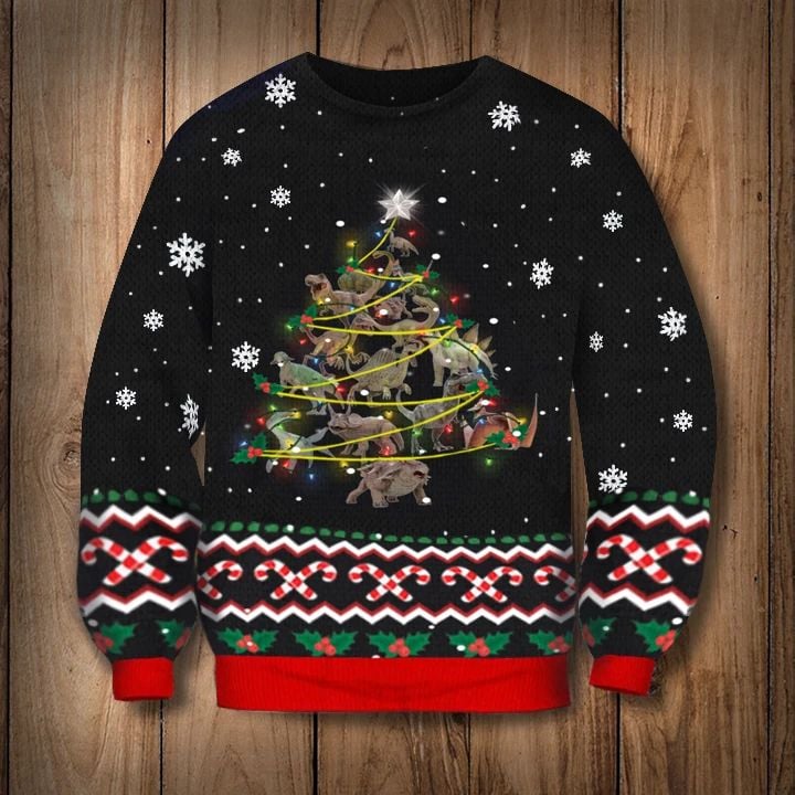 T-Rex Christmas Tree Sweatshirt Funny Dinosaur Christmas Gift Idea