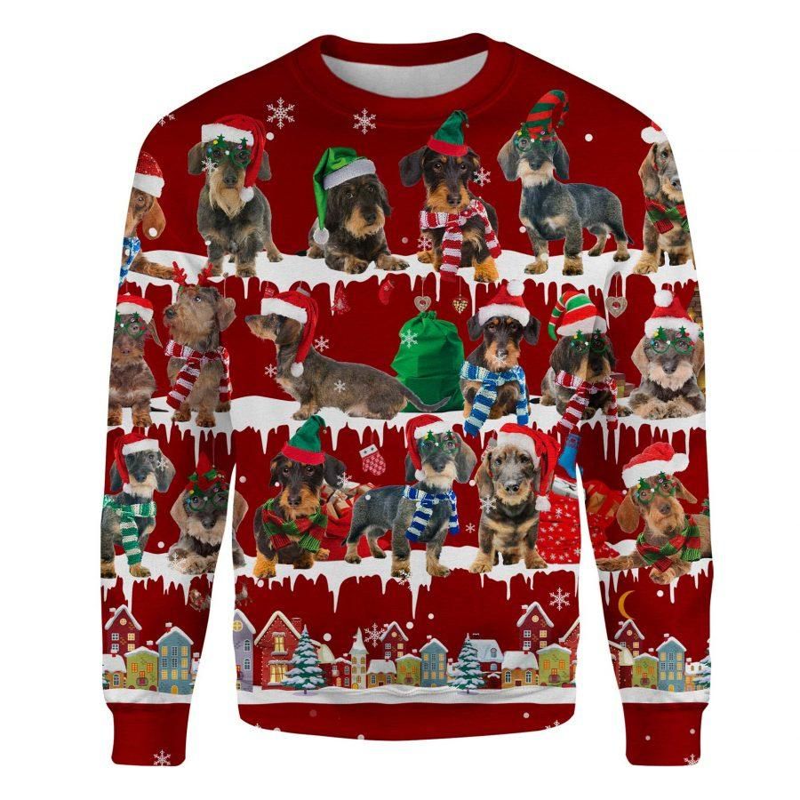 Dachshunds Christmas Snowflake Sweater Vintage Christmas Sweatshirt Weiner Dog Gifts