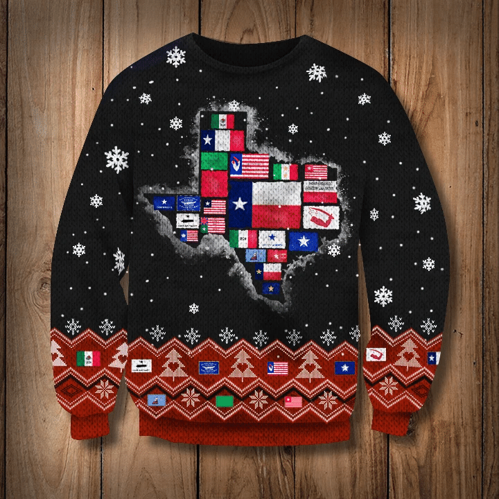 Republic Of Texas Sweatshirt Texas State Map Ugly Christmas Sweatshirt For Texan Winter Gift