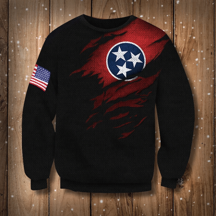 Tennessee State Flag 3D Sweatshirt United States State Flag - US Logo Sweater Pride Tennessee
