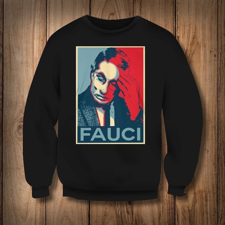 Dr Fauci Portrait Sweatshirt Dr. Fauci Portrait Blue And Red Sweater Winter Gift Fauci Merch