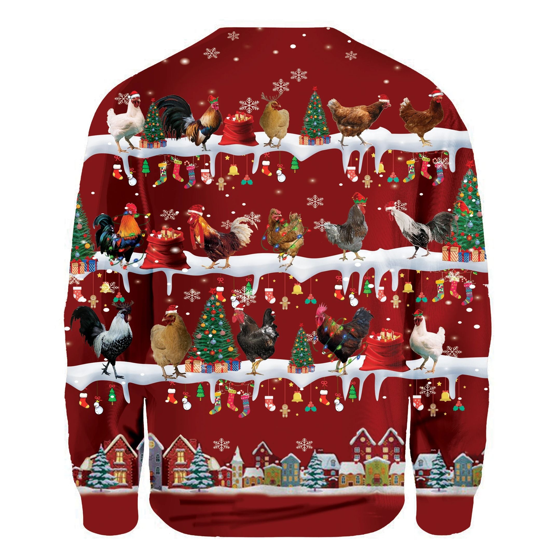 Chicken Christmas Sweater Cute Christmas Sweatshirt Xmas Idea Gift For Chicken Owner