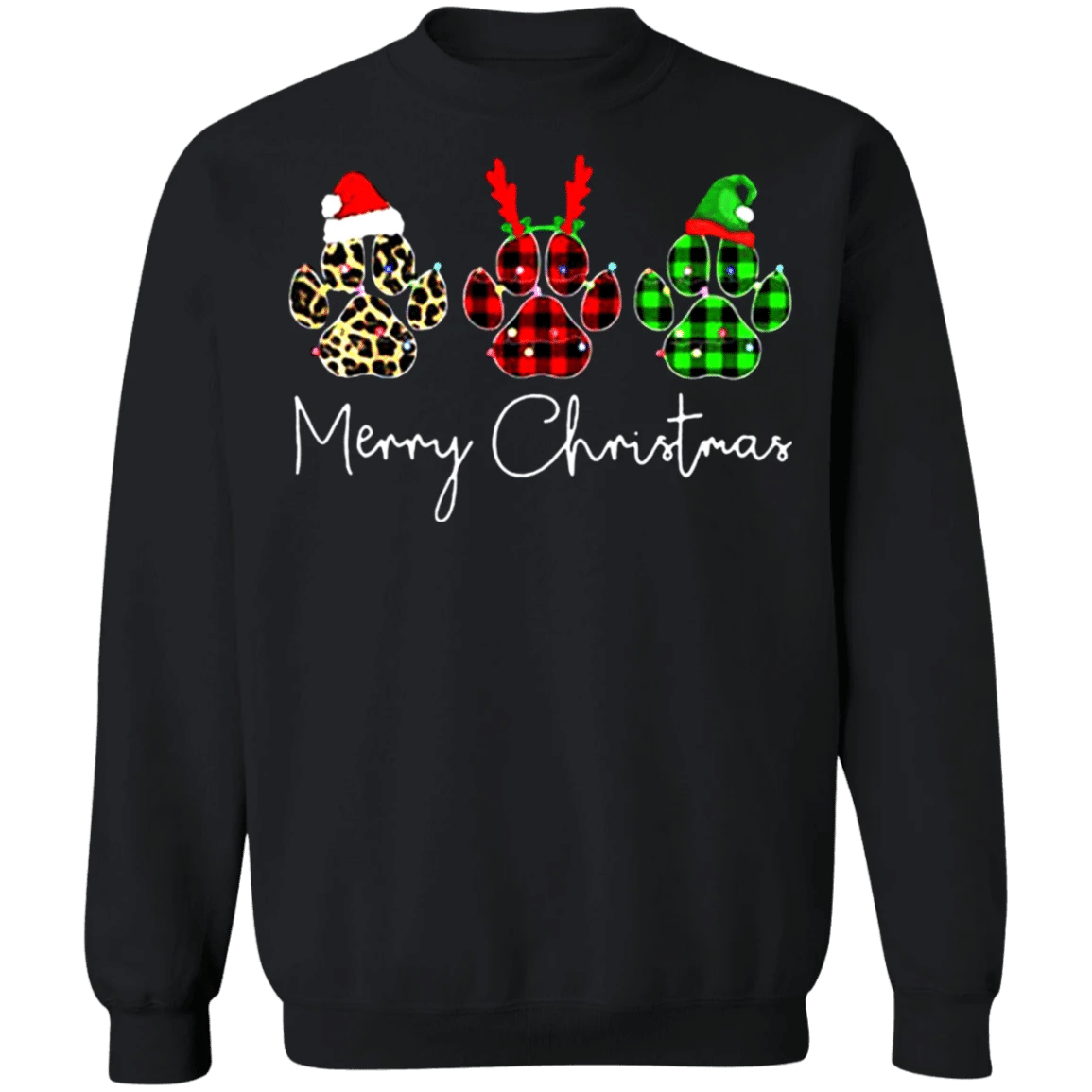 Merry Christmas Dog Paws Graphic Sweatshirt Ugly Sweatshirt Women Men Christmas Gift 2020 Idea