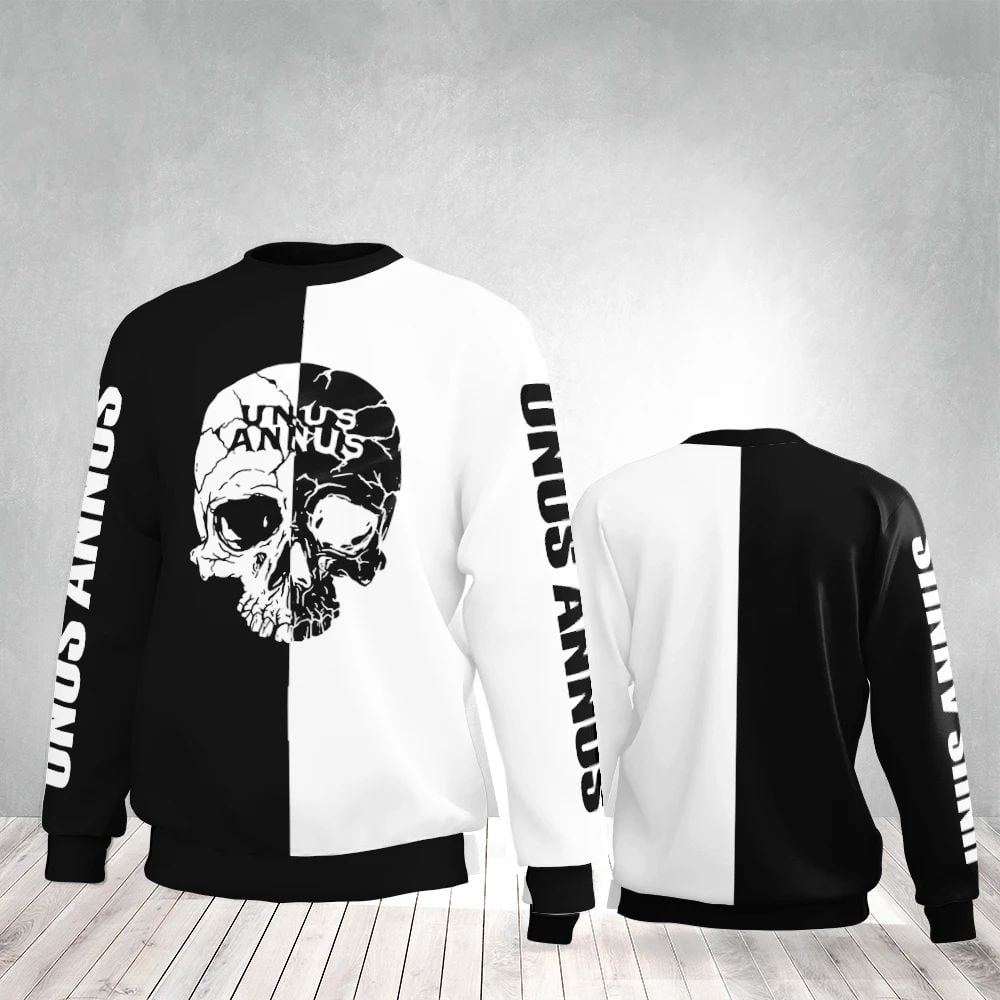 Unus Annus Skull Sweatshirt Unus Annus Split  Sweatshirts For Women Gift Ideas For Men