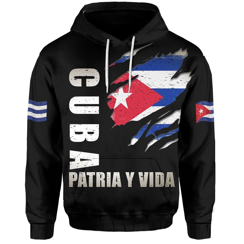 SOS Cuba Hoodie Flag Grunge LT13