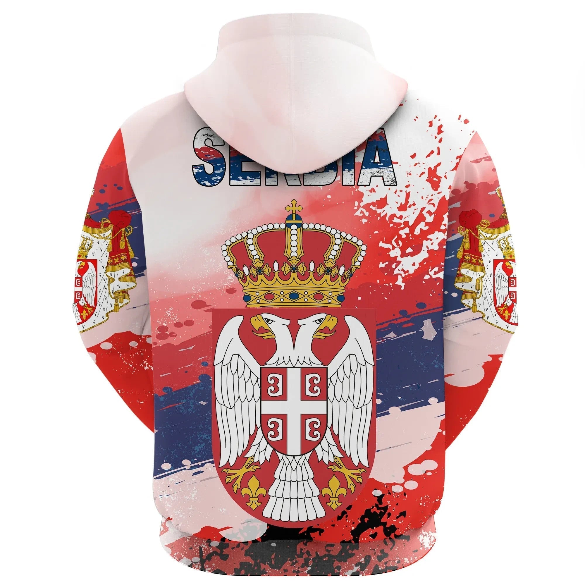 Serbia Hoodie Serbia National Flag and Emblem RLT7