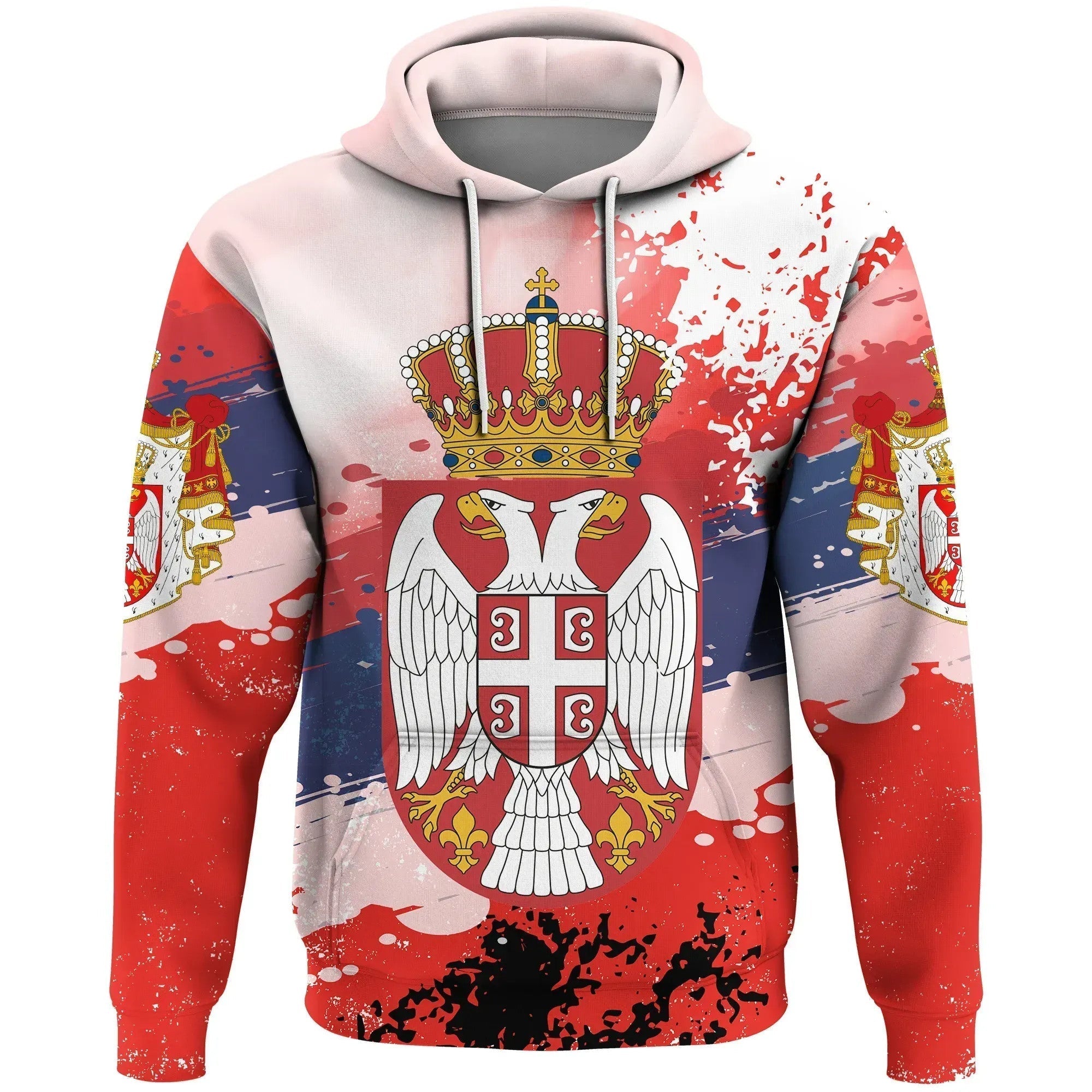 Serbia Hoodie Serbia National Flag and Emblem RLT7