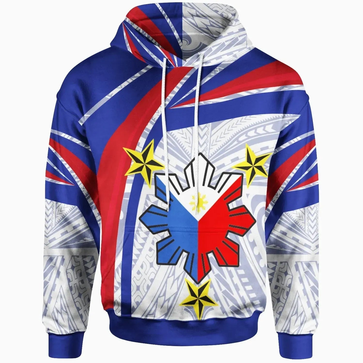 Philippines Hoodie Polynesian Pattern With Flag RLT6