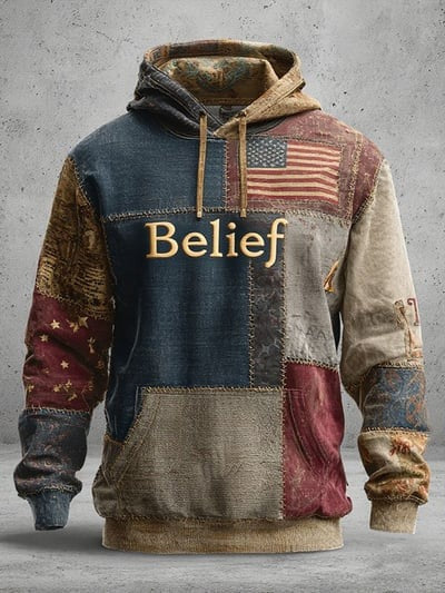 Vintage Faith American Flag Camo Hoodie USA Patriotic Christian Freedom Sweatshirt Pullover Gift
