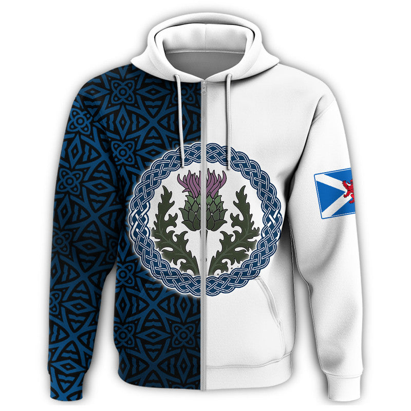 Scotland Half Thistle Celtic Zip Hoodie RLT12
