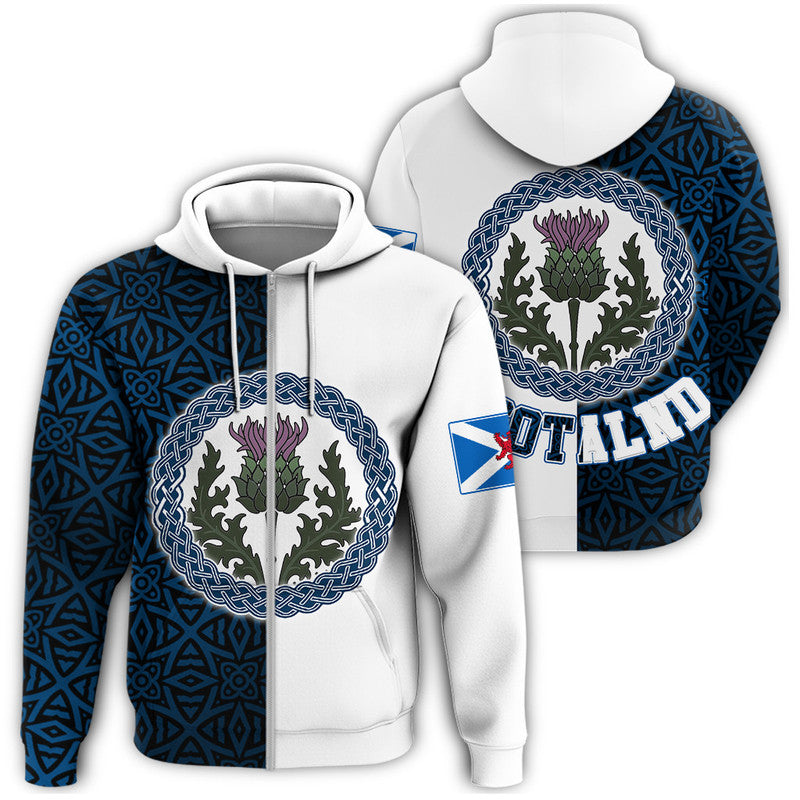 Scotland Half Thistle Celtic Zip Hoodie RLT12