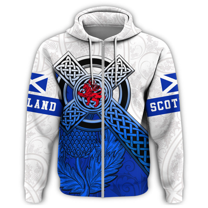 Scotland Pattern Thistle Zip Hoodie RLT12