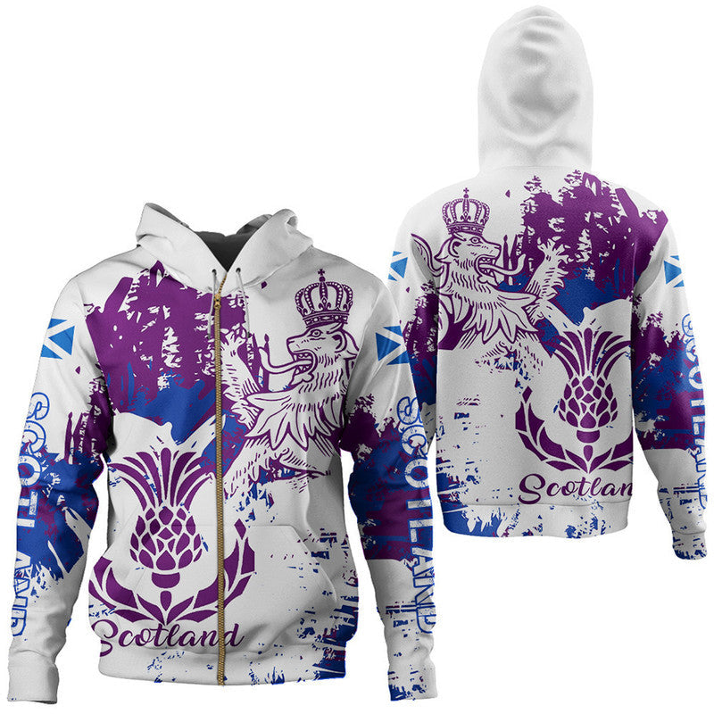 Scotland Lion Kings Thistle Zip Hoodie RLT12