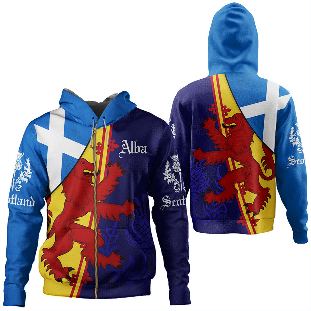 Scotland Alba Thistle Zip Hoodie RLT12