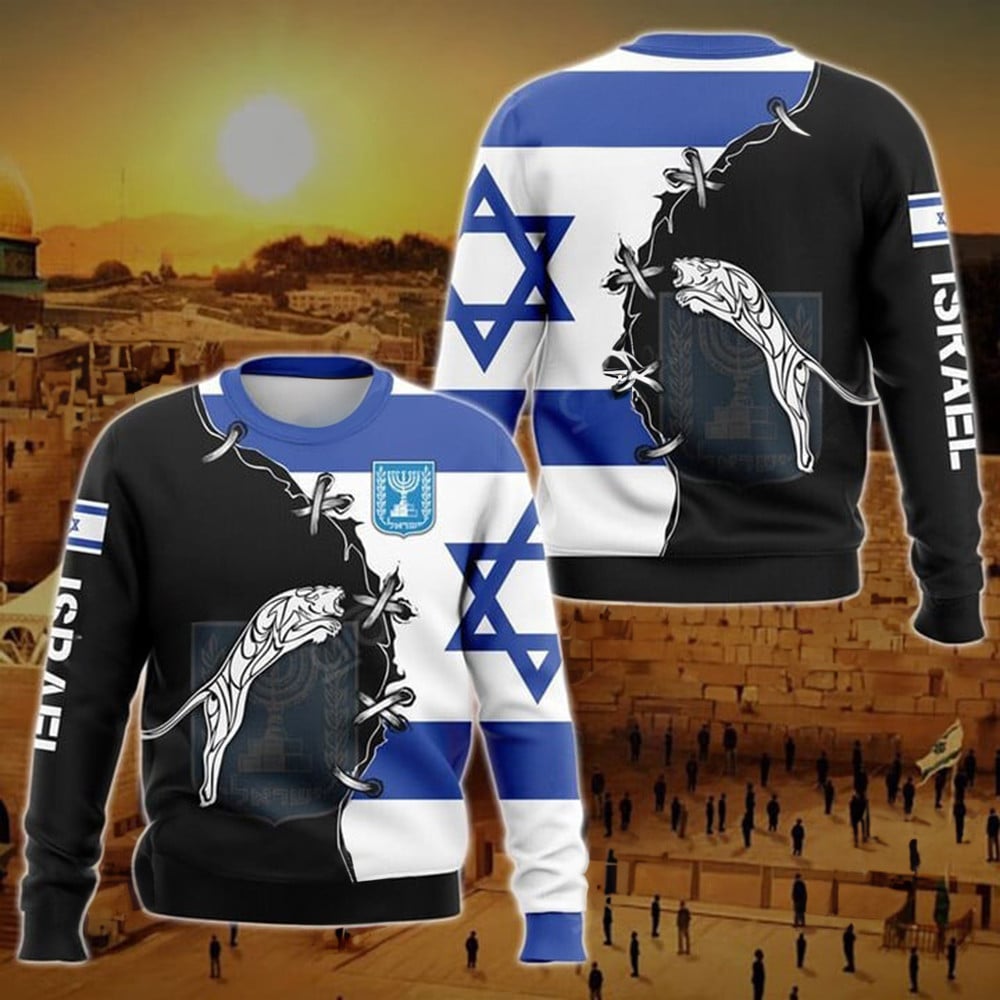 I Stand With Israel Sweatshirt Lion Pro Israel Sweatshirt Israeli Flag Patriots Clothing