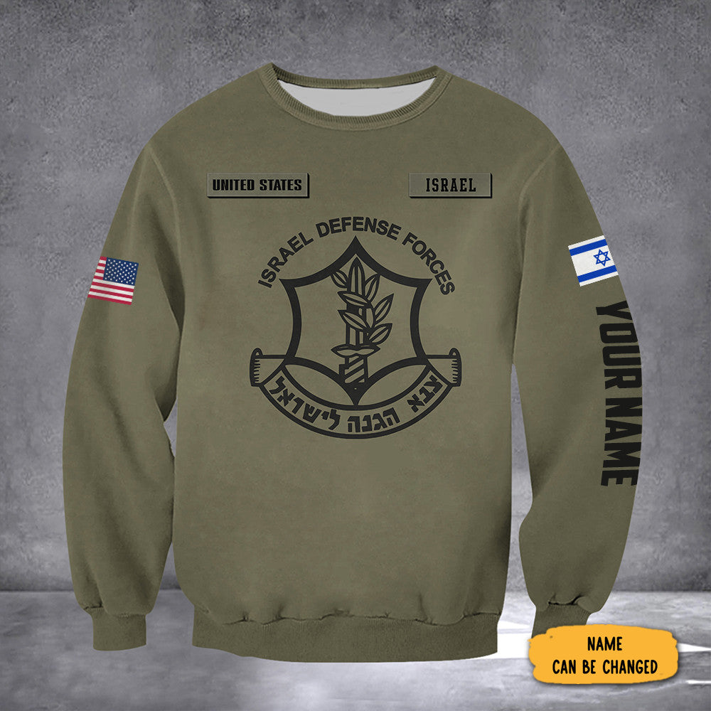 Personalized IDF Sweatshirt Israel Defense Forces Sweatshirt US I Stand With Israel Clothing