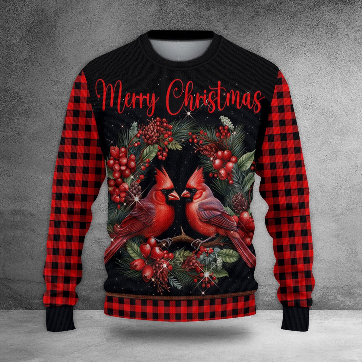 Cardinal Couple And Christmas Wreath Sweatshirt Merry Christmas Sweatshirt Best Gifts For 2023