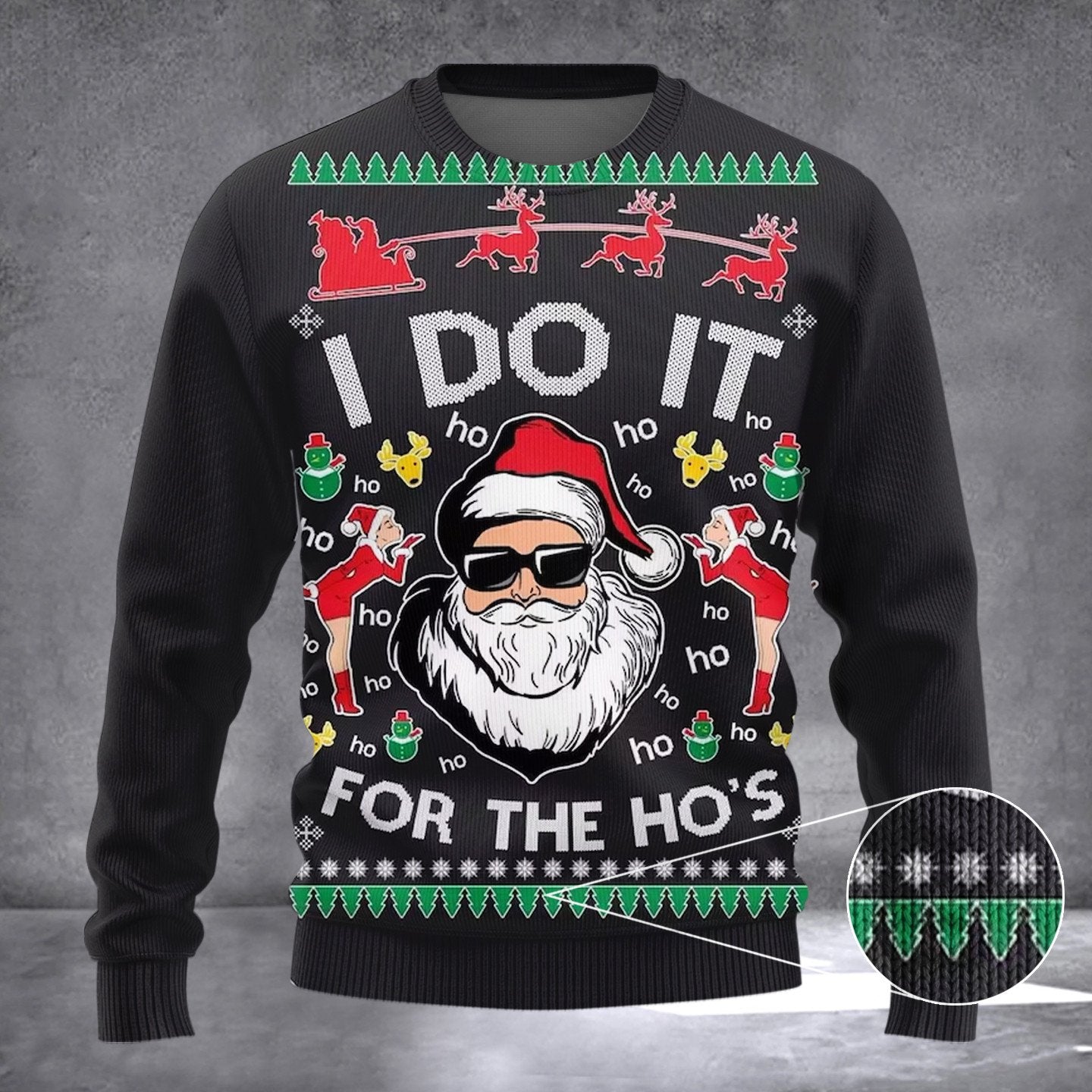 I Do It For The Ho's Ugly Christmas Sweater Sweatshirt Funny Santa Xmas Sweater 2023 Gifts