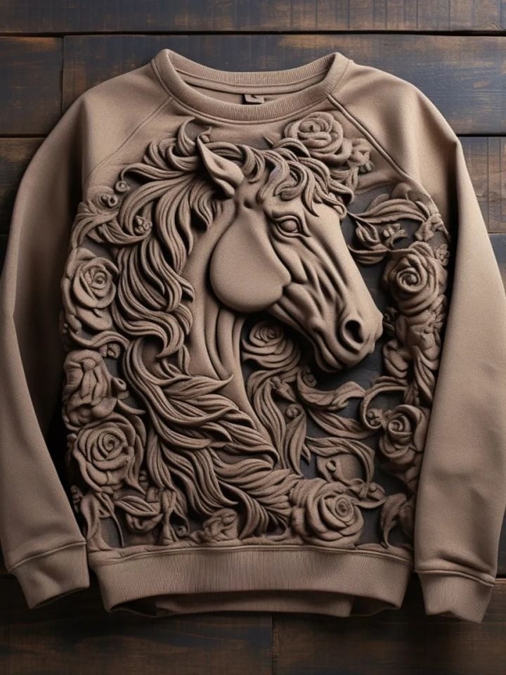 Horse Art Sweatshirt 3D Print Unique Gifts For People Who Love Horses Christmas Ideas