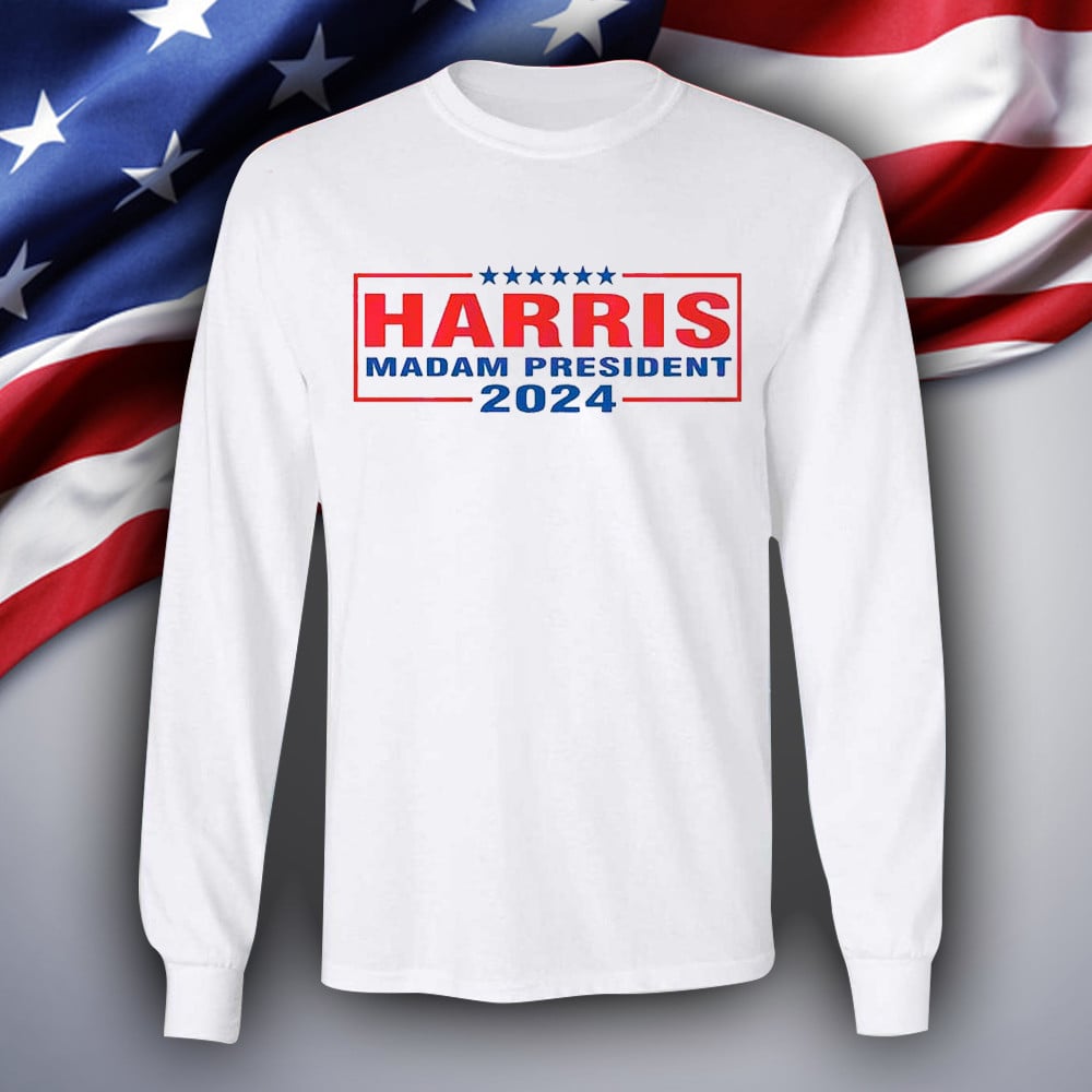 Madam President Harris 2024 Sweatshirt Kamala Harris Merch Political Sweatshirt Gifts For Dad