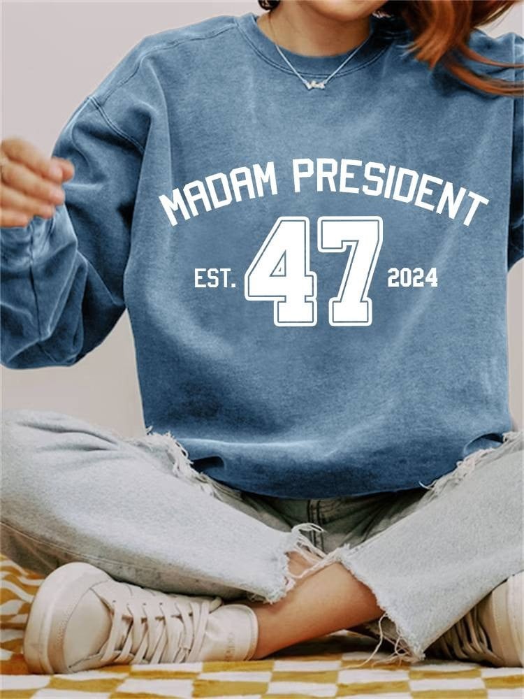 Kamala Harris Madam President Est 47 2024 Sweatshirt Kamala For President Campaign Merch