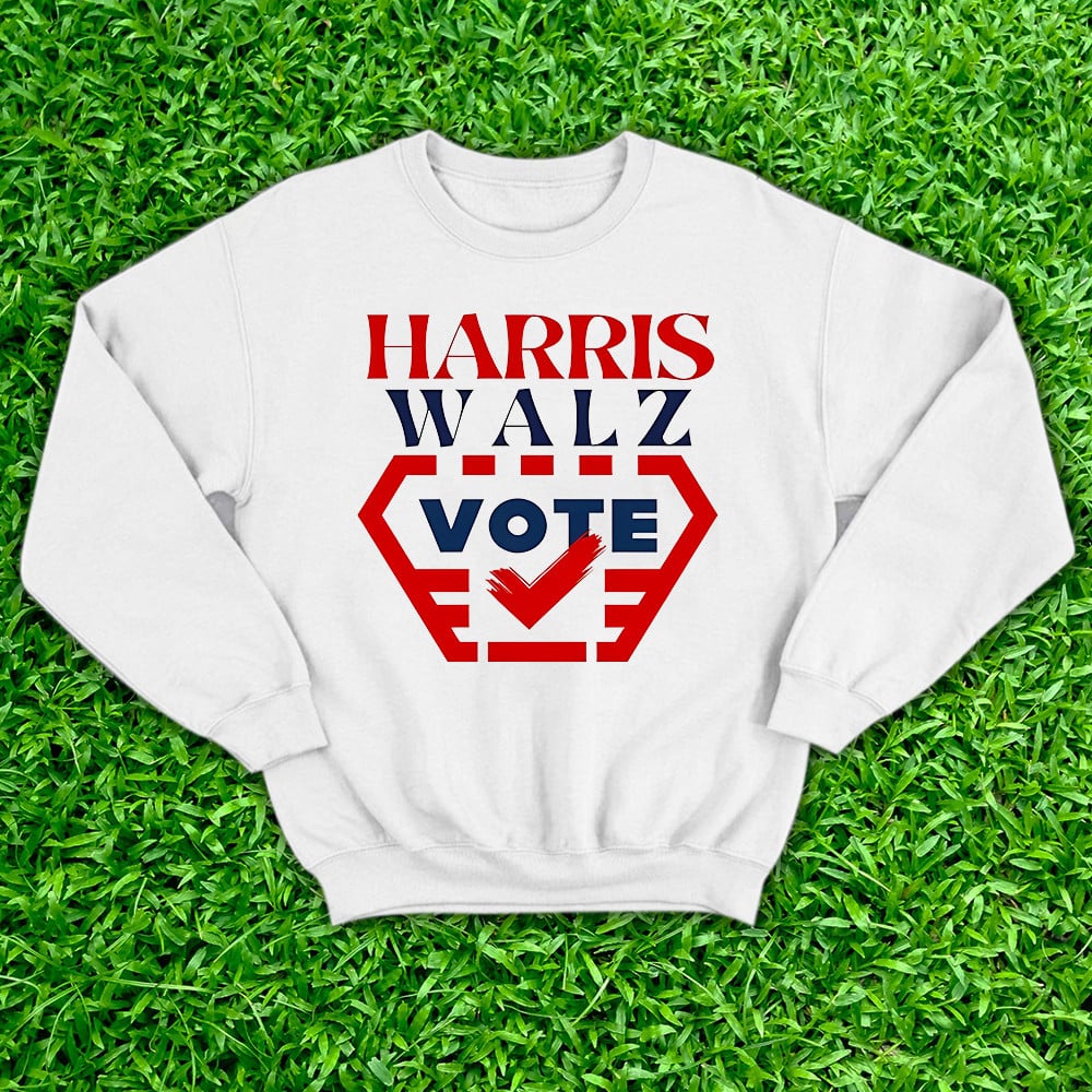 Vote Harris Walz Sweatshirt Harris Walz Campaign Merch Patriotic Sweatshirt Gifts For Him Her