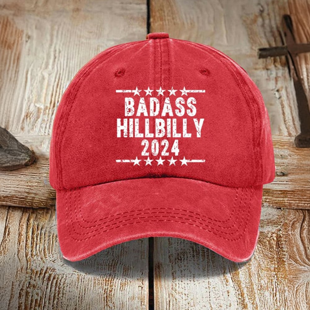 Badass Hillbilly 2024 Hat Support For Vance Hat Patriotic Cap Donald Trump Merch