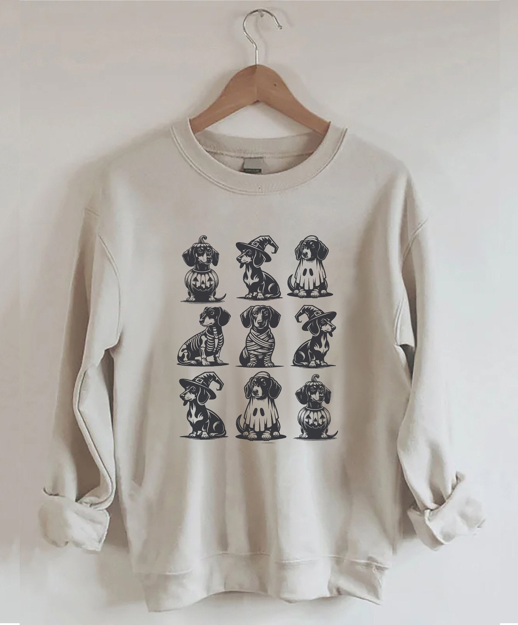 Dachshund Costume Halloween Sweatshirt Funny Halloween Gifts For Sausage Dog Lovers