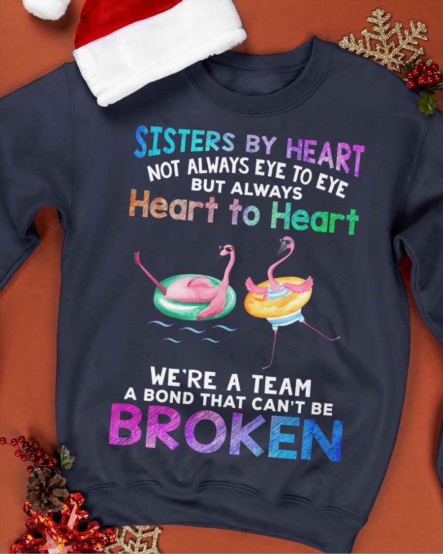 Flamingo Sisters By Heart We'Re A Team Sweatshirt Best Best Friend Gifts For Sister