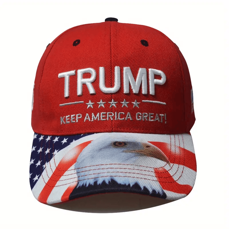 Red Trump MAGA Make America Great Again Keep America Great Again Save America Great Baseball Cap Printed Embroidery Peaked Cap, Ideal Choice For Gifts