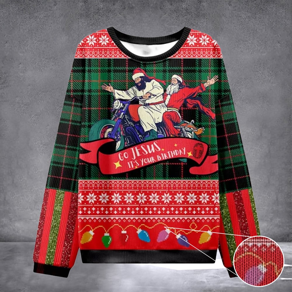 Go Jesus It's Your Birthday Christian Ugly Christmas Sweatshirt Best Christian Gifts