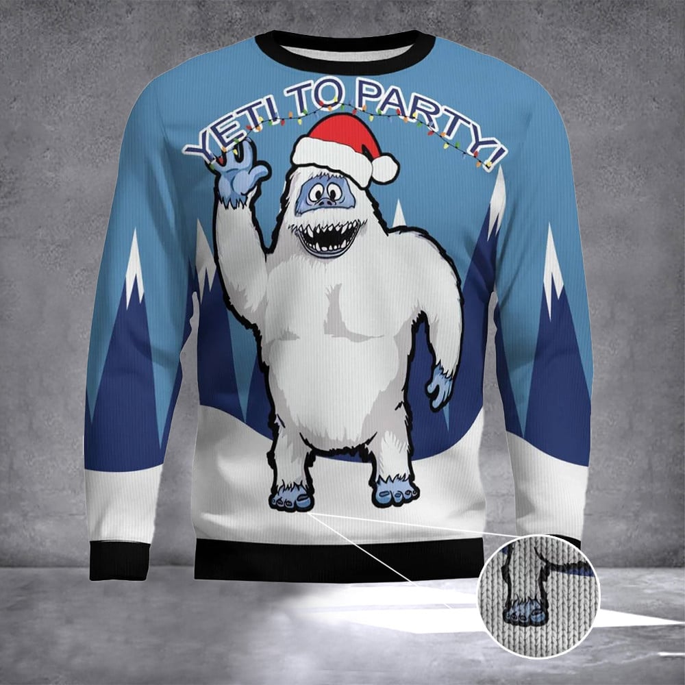 Yeti to Party Ugly Christmas Sweatshirt Funny Christmas Gifts For Husband