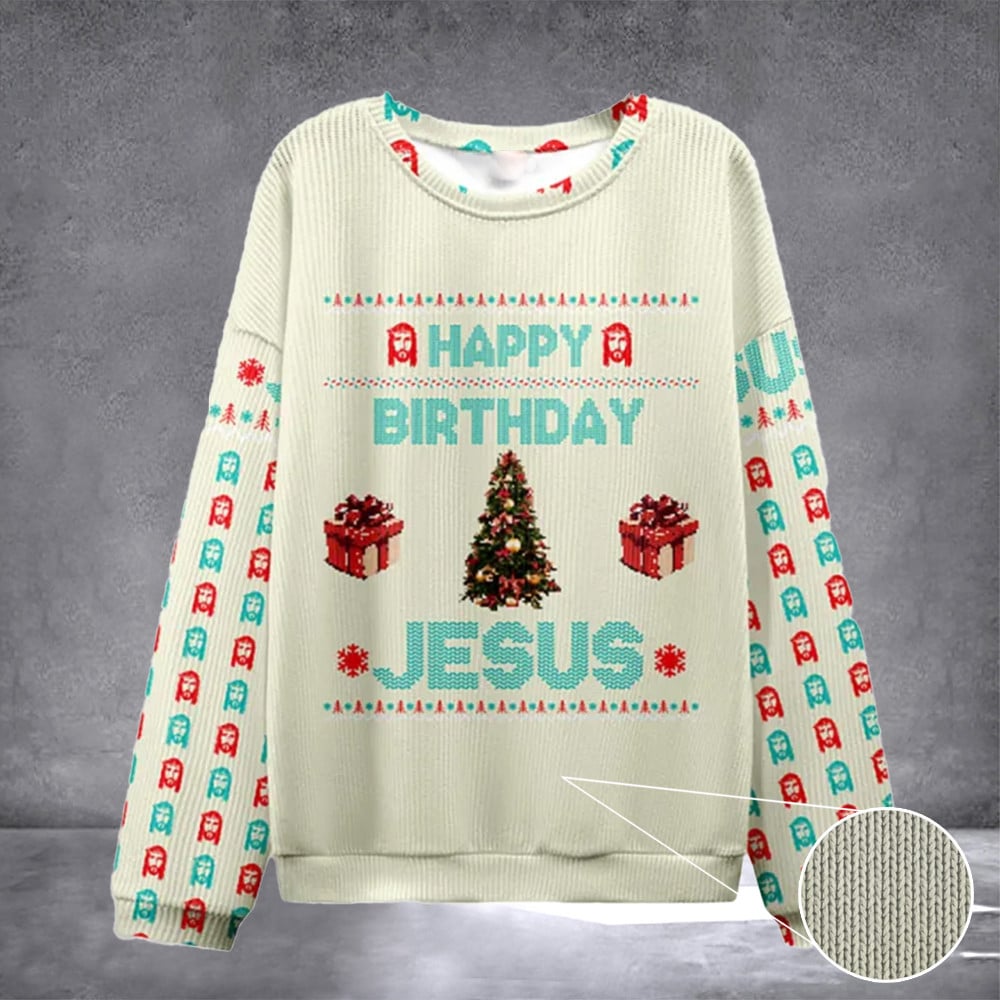 Happy Birthday Jesus Gift Ugly Sweater Design Christmas Christian Sweatshirt Christmas Presents