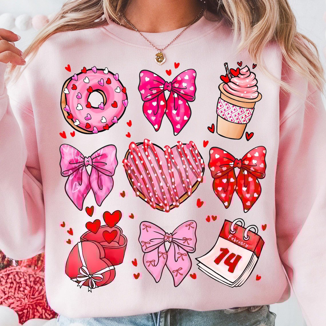 Be Mine Valentine Coquette Bow Sweatshirt Holiday Presents For Girlfriend