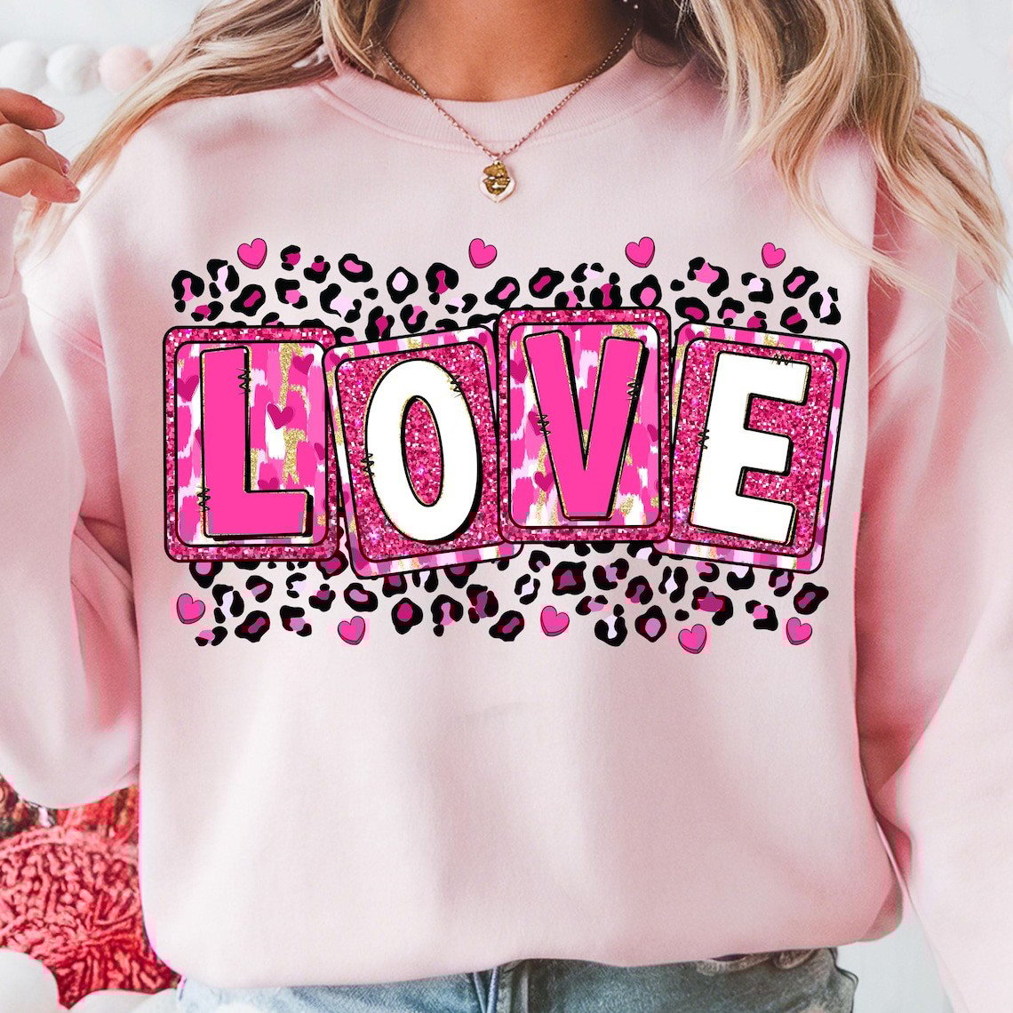 Brushstroke Valentine Day Love Sweatshirt Presents For Girlfriend