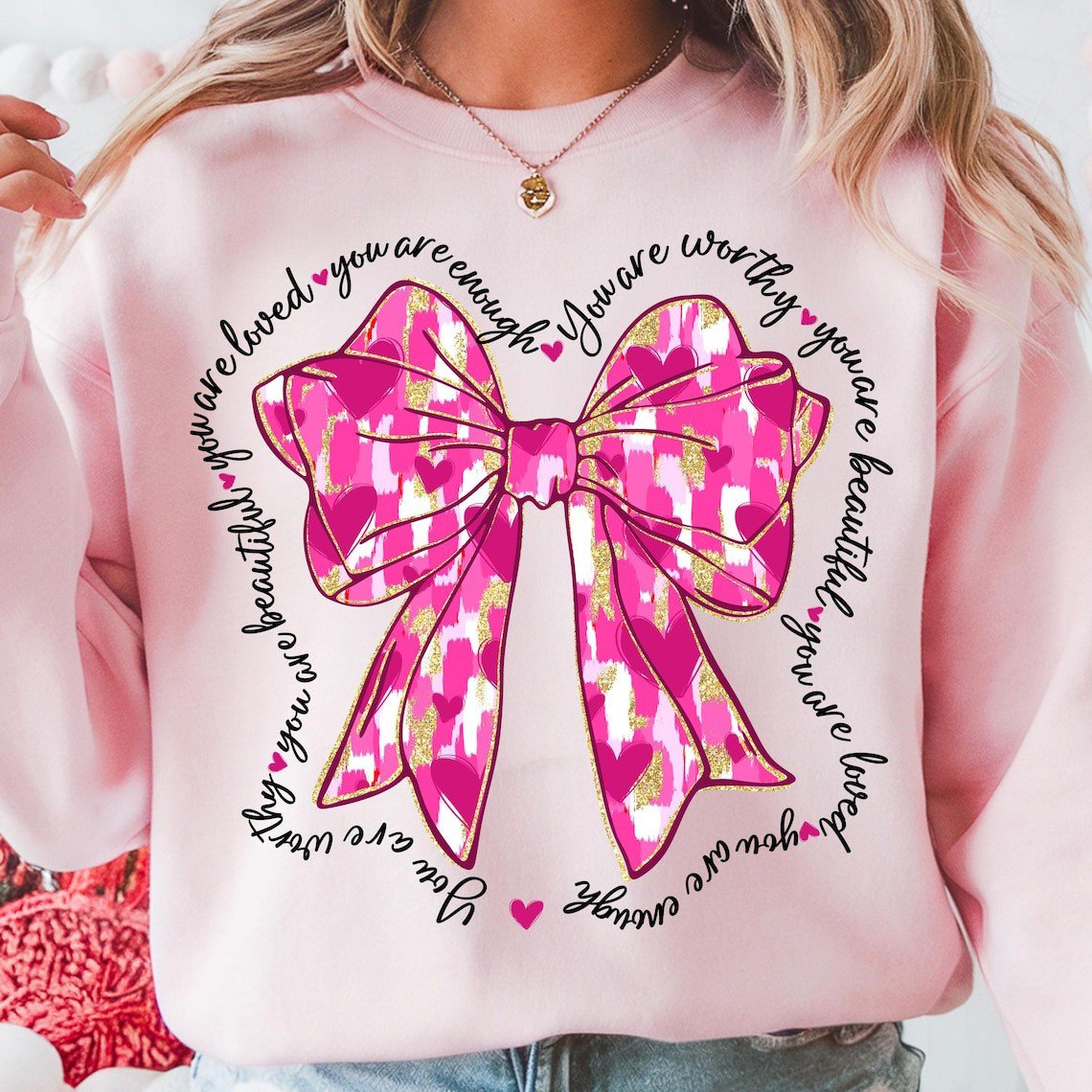 Coquette Glitter Valentine Heart Sweatshirt Unique Gifts For Friends