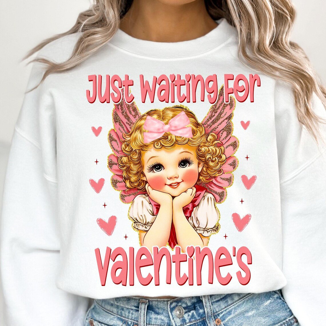 Cupid Just Waiting For Valentine's Day Sweatshirt Presents For Girlfriend
