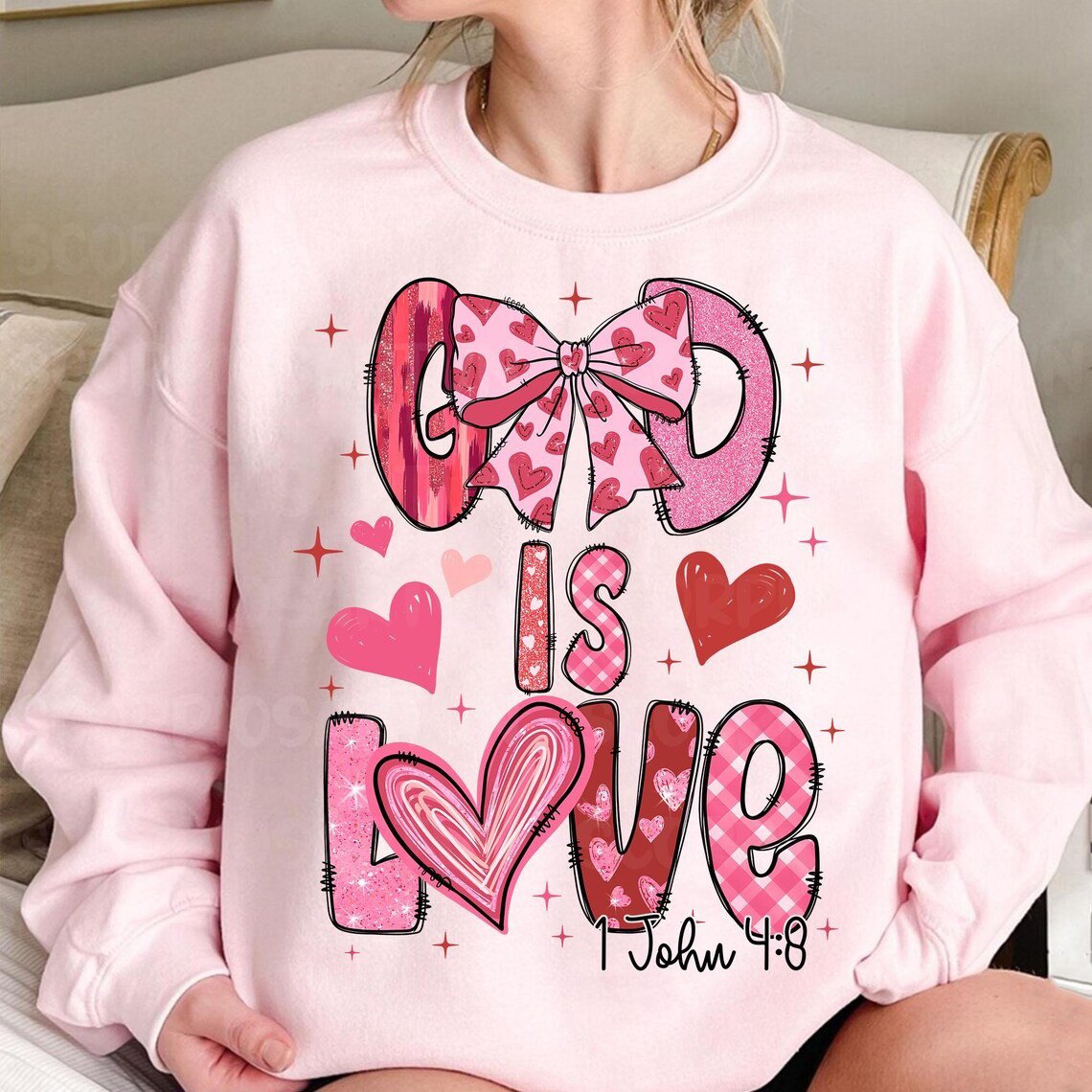 God Is Love Red Brushstroke Sweatshirt Holiday Ideas For Women