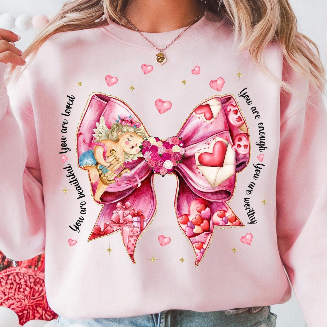 You Are Beautiful You Are Loved Sweatshirt Valentines Day Gift For Her
