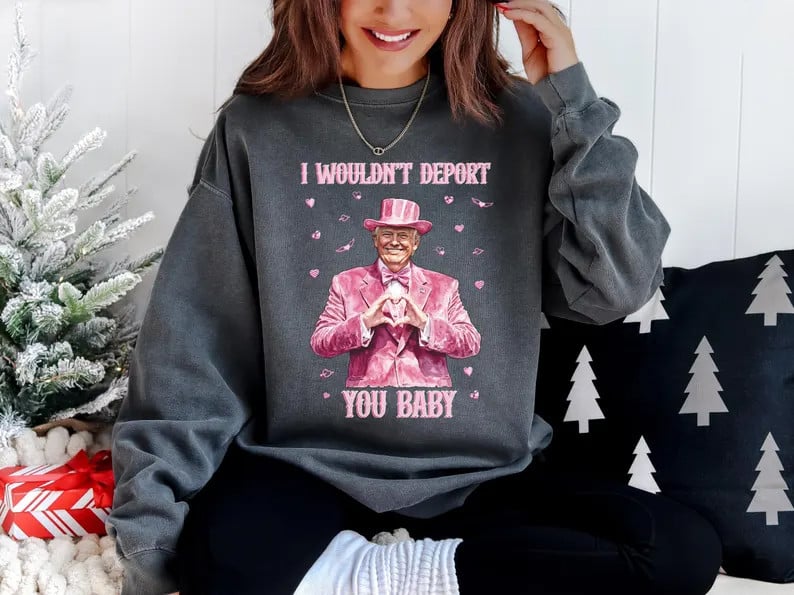 I Wouldn't Deport You Baby Funny Valentine Sweatshirt Trump Valentine's Day Sweatshirt