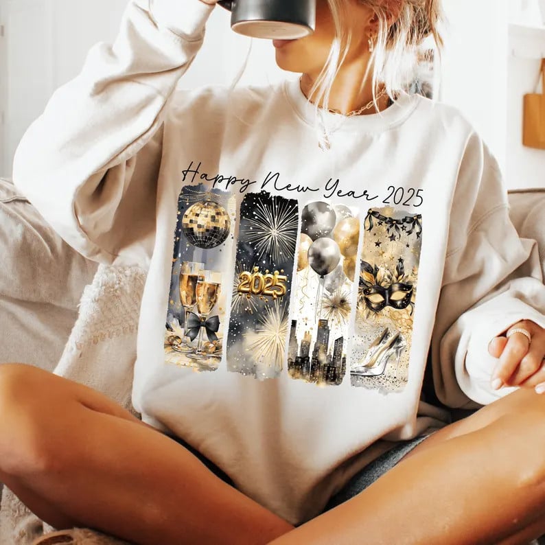 Happy New Year Trump 2025 Sweatshirt Make America Great Again Donald Trump Won Merch