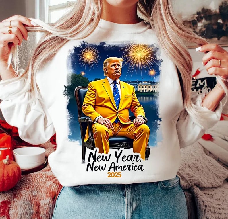 New Year New America Trump 2025 Sweatshirt Trump Victory Funny Clothing Gifts For MAGA Supporters