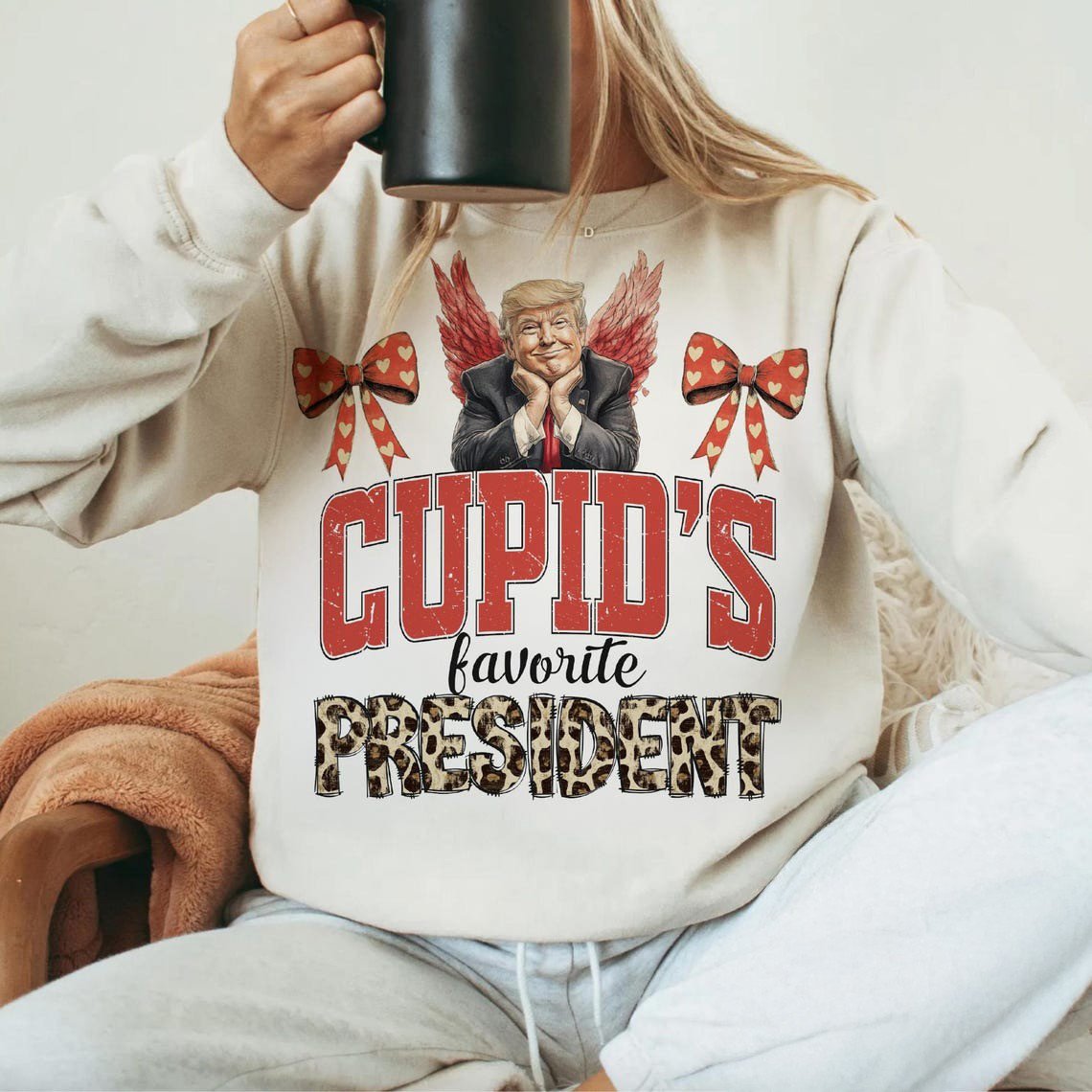 Trump Cupid's Favorite Sweatshirt President Trump Is My Valentine Sweatshirt Trump Won Merch
