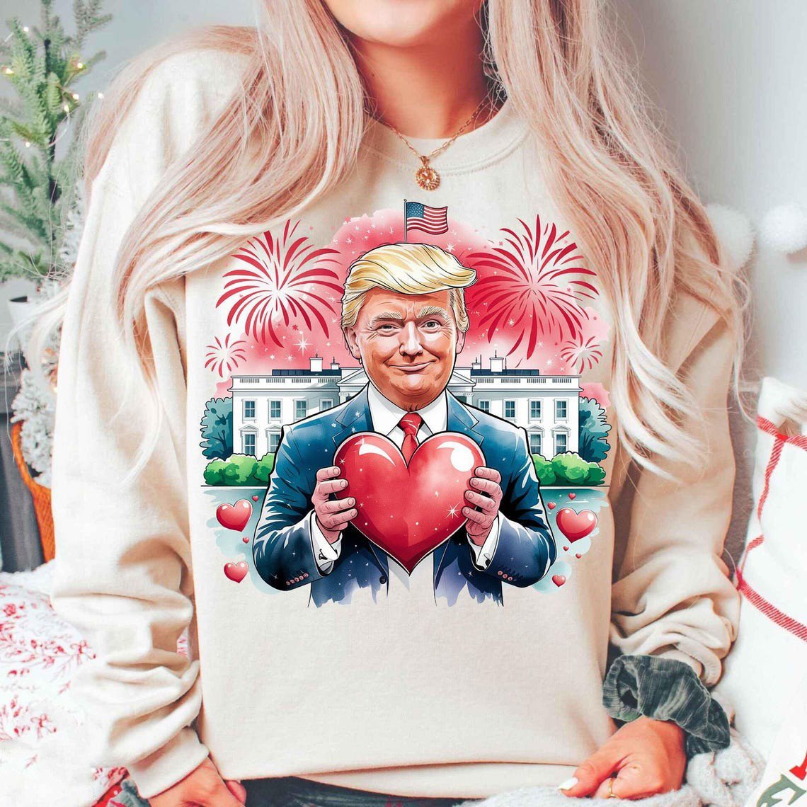 Trump Is My Valentine Sweatshirt 47th U.S President Trump MAGA Sweatshirt Couple Gifts