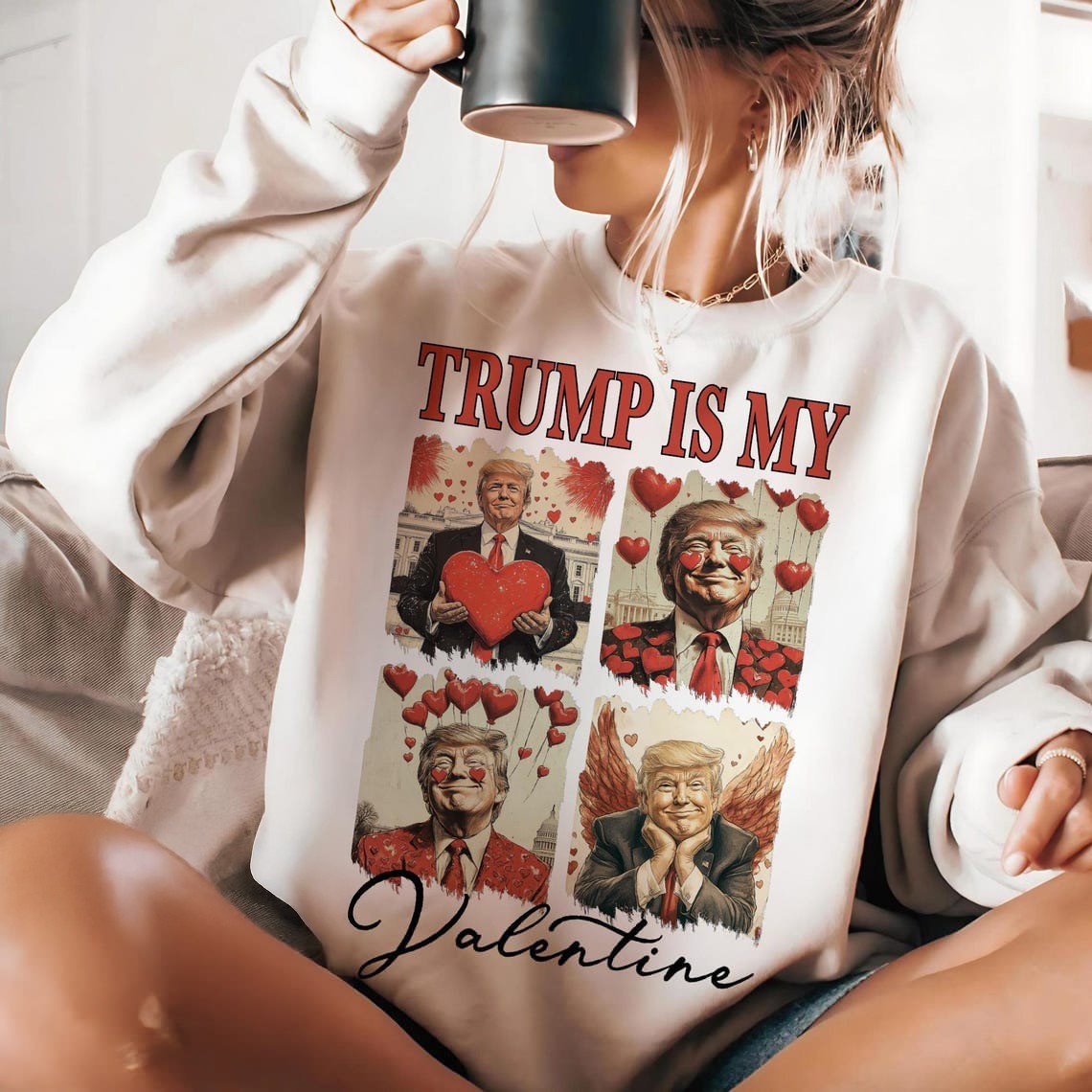 Trump Is Valentine 2025 Sweatshirt Make America Great Again Donald Trump Won Merch